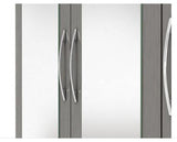 NEVADA 4 DOOR 2 DRAWER WARDROBE - 3D EFFECT GREY