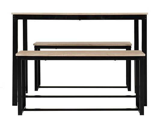 LINCOLN 1+2 DINING BENCH SET - SONOMA OAK EFFECT/BLACK