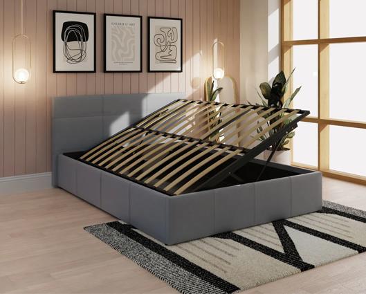 Serena Single Side Lift Ottoman Bed-Grey