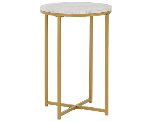DALLAS SIDE TABLE - MARBLE/GOLD EFFECT