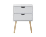 Nessi Pair of Bedside Tables-White