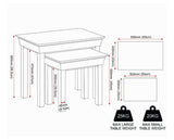 BORDEAUX NEST OF 2 TABLES - IVORY/OAK