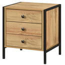 Alva 3 Drawer Bedside - Wotan Oak