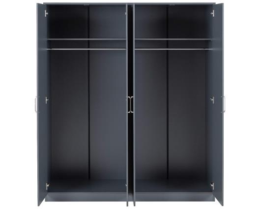 DAKOTA 4 DOOR WARDROBE - DARK GREY