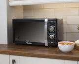 Retro Black 900W Manual Microwave