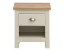 Lincoln Nightstand with 1 Drawer Cream & Oak Effect