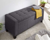 Vanessa Ottoman Bench -Charcoal