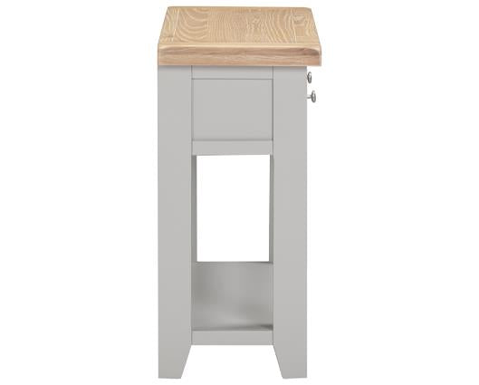 WINDSOR 2 DRAWER CONSOLE TABLE - PEBBLE GREY/OAK