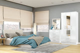 Larz 3 Door 2 Drawer Wardrobe With Mirror-White