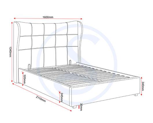VERONA 4'6" OTTOMAN BED - BROWN FABRIC