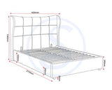 VERONA 4'6" OTTOMAN BED - BROWN FABRIC