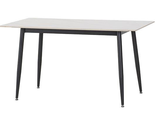 FENTON DINING SET (X4 CHAIRS) - WHITE/DARK GREY SUEDE FABRIC