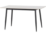 FENTON DINING SET (X4 CHAIRS) - WHITE/DARK GREY SUEDE FABRIC