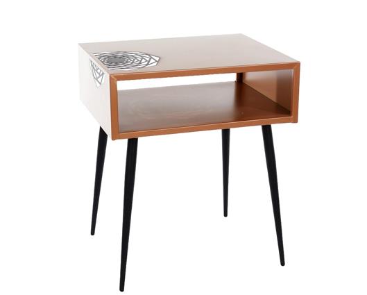 Galaxy metal bedside table, copper with black legs