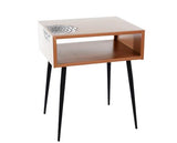 Galaxy metal bedside table, copper with black legs