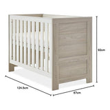 Nika Mini Cot Bed & Underdrawer - Grey Wash & White