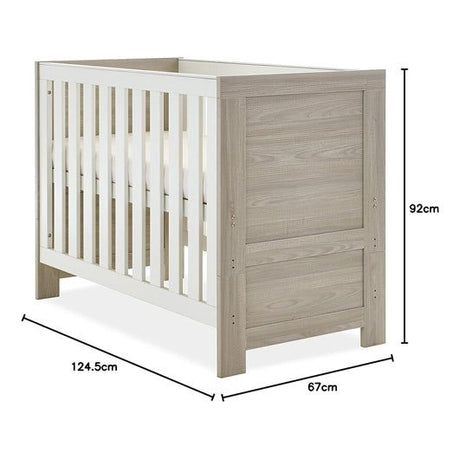 Nika Mini Cot Bed & Underdrawer - Grey Wash & White