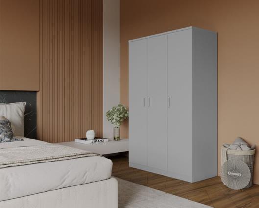 DAKOTA 3 DOOR WARDROBE - LIGHT GREY