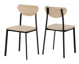 RILEY LARGE DINING SET - BLACK/LIGHT OAK EFFECT VENEER