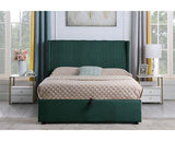 AMELIA 5' PLUS BED - GREEN VELVET FABRIC