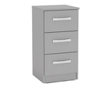 Larz 3 Drawer Bedside-Grey