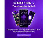 SHARP 1T-C32HD2725KB Roku TV 32" Smart HD Ready HDR LED TV