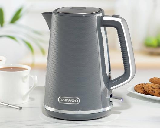 Essentials Daewoo Stirling 2 Slice Toaster & 1.7 Kettle Grey