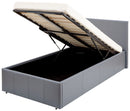 Single End Lift Ottoman Bed-Grey PU