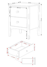 Como 2 Drawer Bedside Cabinet-White