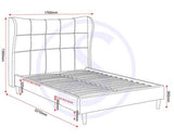 VERONA 5' BED - GREY FABRIC