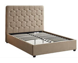 MADISON 4'6" BED - FAWN VELVET FABRIC