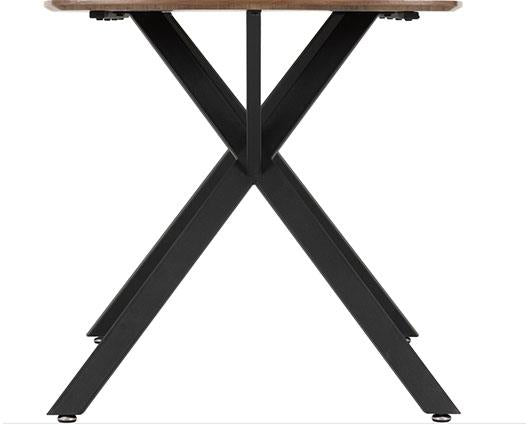 ATHENS RECT & LUKAS DINING SET (X4 CHAIRS) - MEDIUM OAK EFFECT/SAPPHIRE BLUE VELVET