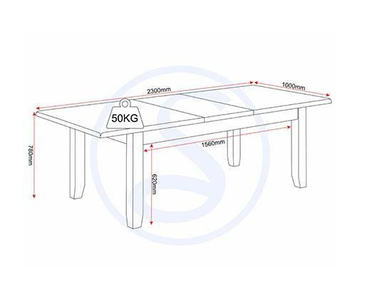WINDSOR LARGE EXTENDING DINING TABLE - IVORY/OAK