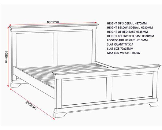 BORDEAUX 5' HIGH END BED - IVORY