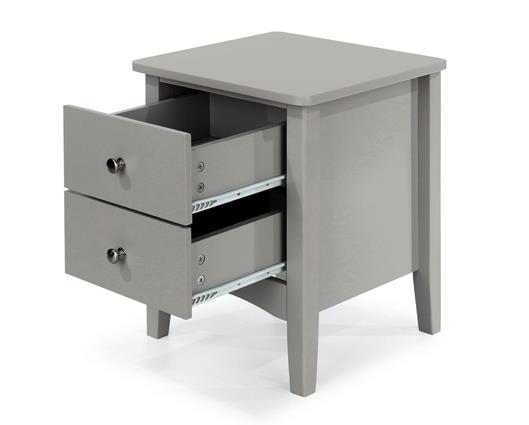 Como 2 Petite Drawer Bedside Cabinet-Light Grey