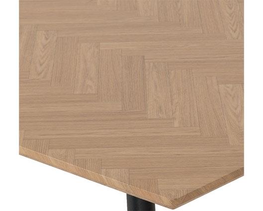 HAMILTON & QUEBEC MEDIUM DINING SET (X4 CHAIRS) - MEDIUM OAK EFFECT/BROWN FAUX LEATHER