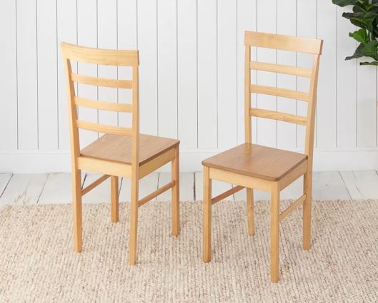 Stetson Dining Table & 2 Ladder Chairs- Oak