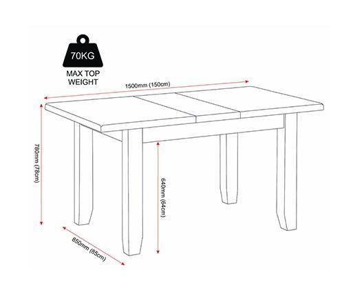 WINDSOR EXTENDING DINING TABLE - IVORY/OAK