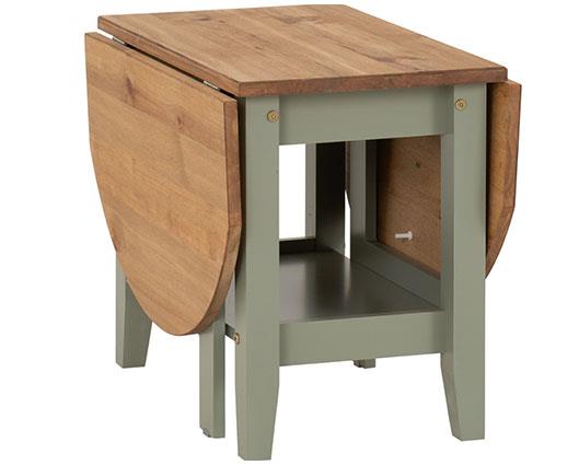 SANTOS DROP LEAF COFFEE TABLE - GREEN/DISTRESSED WAXED PINE