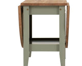 SANTOS DROP LEAF COFFEE TABLE - GREEN/DISTRESSED WAXED PINE