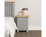 WINDSOR 3 DRAWER BEDSIDE - PEBBLE GREY/OAK