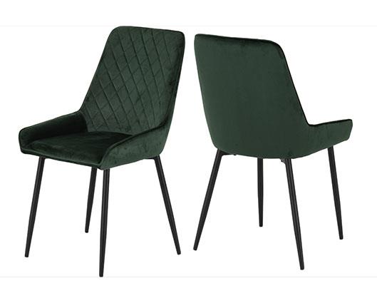 MODENA & AVERY DINING SET (X4 CHAIRS) - CREAM/GREY VELVET
