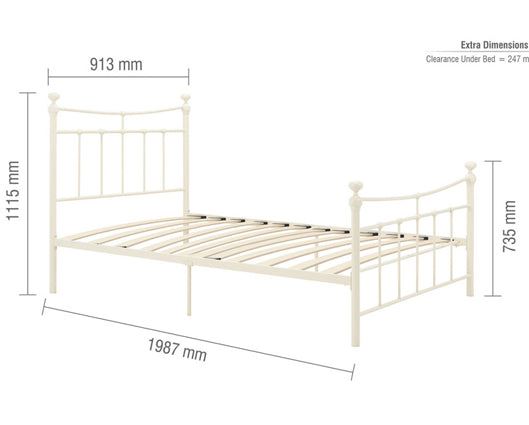 Emily Single Bed - Cream