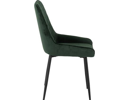 TREVISO & AVERY DINING SET (X4 CHAIRS) - LIGHT OAK EFFECT/EMERALD GREEN VELVET