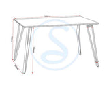 MARLOW & LUKAS DINING SET (X4 CHAIRS) - BLACK MARBLE/SAPPHIRE BLUE VELVET