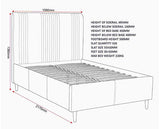 MAINE 5' BED - TAUPE VELVET FABRIC