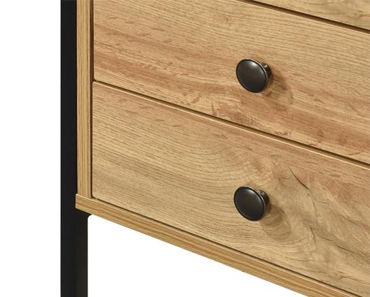 Alva 3 Drawer Bedside - Wotan Oak