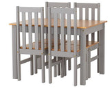 LUDLOW 1+4 DINING SET - GREY SLATE/OAK EFFECT