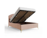 Pettine End Lift Ottoman King Bed - Blush Pink