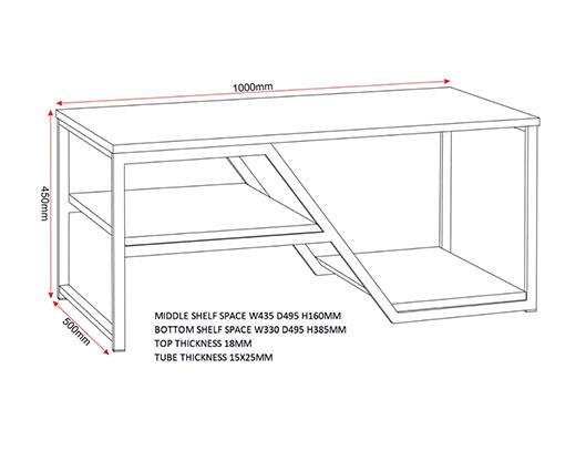 DURHAM COFFEE TABLE - LIGHT OAK EFFECT